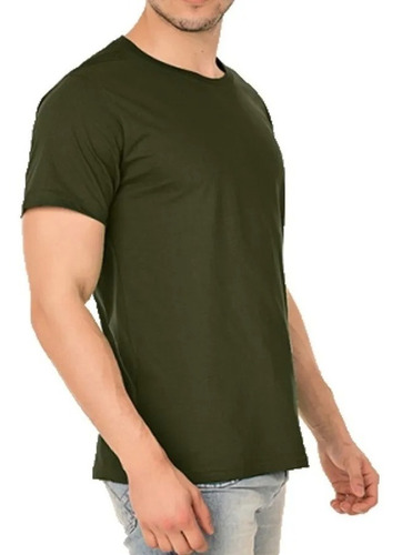 Camisa Verde Oliva De Algodão Atacado Masculino Lisa