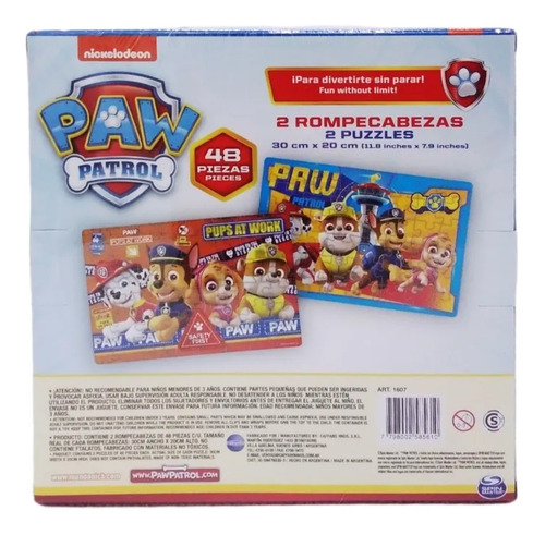 Imagen 3 de 9 de Puzzle Paw Patrol 48 piezas 1607 Rompecabezas