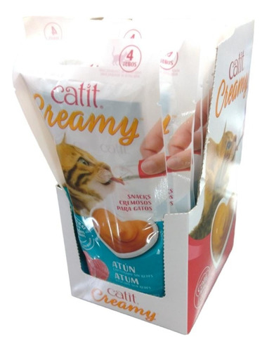 Alimento Snack Húmedo Gatos Catit Creamy Sabor Atun 12 Und