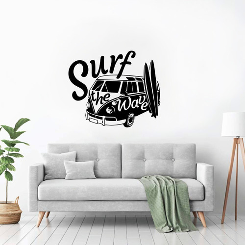 Vinilo Pared Camioneta Vw Surf Wall Sticker