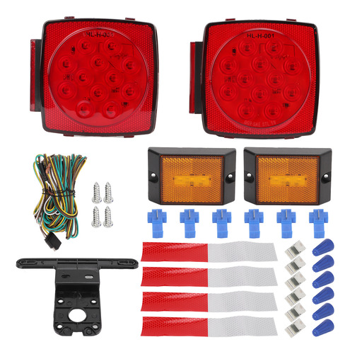 Kit Led Para Remolque, Luz Trasera Cuadrada De 12 V, Sellada