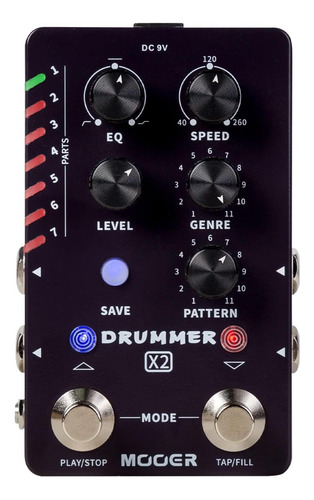 Pedal De Guitarra Mooer Drum Machine Con 121 Ranuras De B...