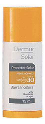 Protector Solar Dermur Solar Barra Incolora 15 Ml. -