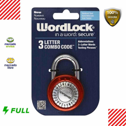 Candado De Letras Alta Seguridad Wordlock Rojo