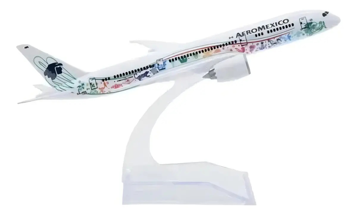 Avión Escala Para Aeroméxico B787 Quetzalcoatl 1/400 Acero +base