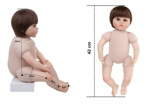 Bebê Menino Reborn Membros Silicone E Corpo Pano - 16 Itens