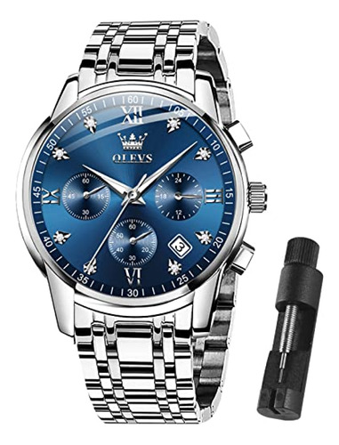 Reloj Hombre  Olevs Relojes Con Esfera Azul Para Hombre, Rel