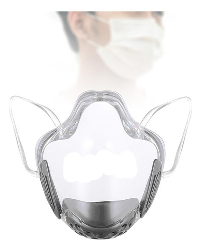 Para 2x Mascarilla Facial Transparente Que Cubre La Boca Y