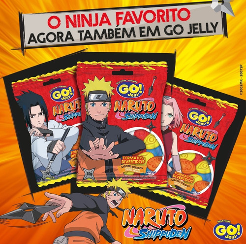 Bala Gelatina Go Jelly Do Naruto Sasuke 70g Sabores Sortidos