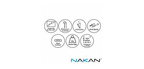 Soporte Nakan SPL-695I de pared para TV/Monitor de 32" a 65" negro