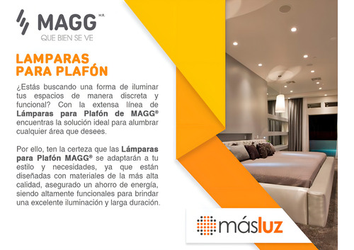 Lámpara De Plafón Empotrar Led 13 W Luz Cálida Blanco Magg