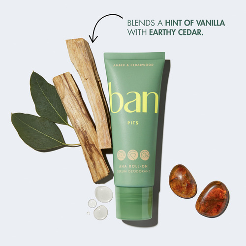 Desodorante Ban Invisible Roll-on 48 Horas Amber & Cedarwood