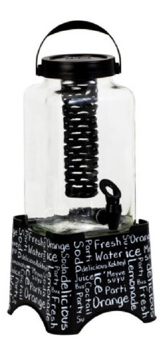 Dispenser Vidrio Infusor Negro Fresh Water 3 Litros Herevin