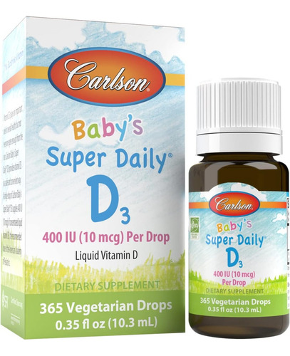 Súper Vitamina D3 400 Iu Diaria Para Bebes Carlson 10.3 Ml