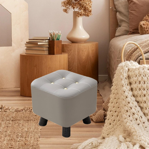 Reposapiés Compacto, Taburete De Relajación Otomano Gris