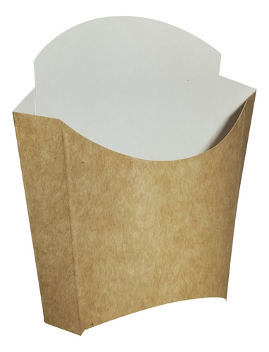 Estuche De Papas Fritas Pap2 X 10u Packaging Blanco Madera 