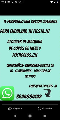 Servicios Pochoclos, Copos, Panchuquer Y Súper Panchos