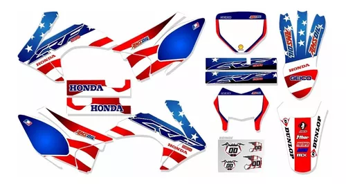 Kit Adesivo Motos Honda Crf 230 250 450 Motocross Trilha Mx