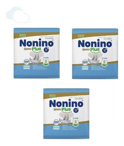 Pañales Nonino Plus Anatómicos Grande X48 Unidades