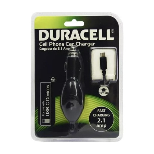 Cargador Para Auto Type C Carga Rapida 2.1 Amp Duracell 