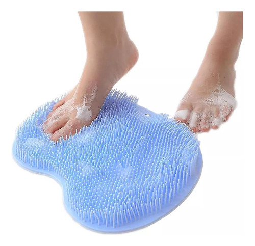 Tapete Para Bañarse Masajeador De Silicona Pies Y Espalda Celeste