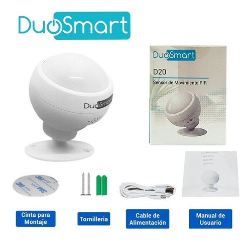 Imagen 5 de 6 de Sensor De Movimiento Wi-fi D20 Alexa Y Google Home Duosmart