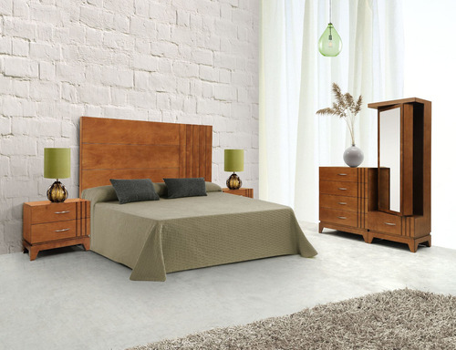 Recamara King Size 5 Piezas Lance Nogal Këssa Muebles