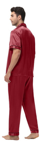 Pijama De Moda Liso Con Botones De Bolsillo De Manga Corta