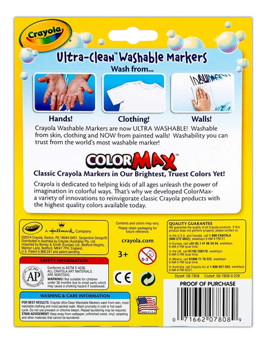 Rotuladores Lavables Ultralimpios Crayola, Línea Ancha, 8 Un