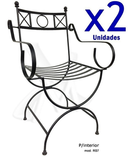 Imagen 2 de 3 de Combo 2 Sillones De Hierro + Dressoire + Velador + Almohadon