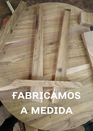 Imagen 5 de 5 de Mesa Redonda De Comedor Madera Dura Maciza 120cm Diámetro