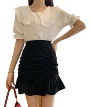 Comprar Falda Negra Corta Mini Falda Falda Plisada Falda Shorts Dama