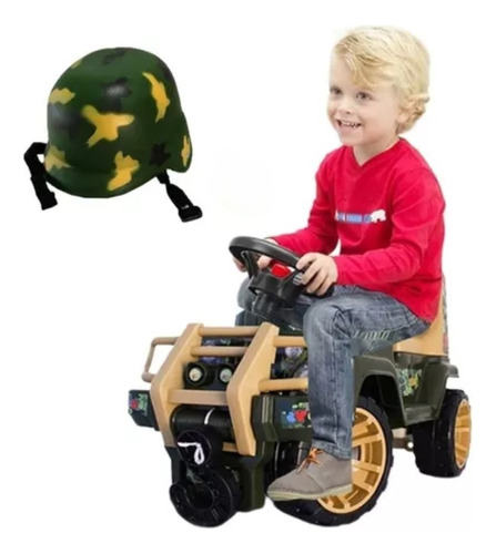 Carro Montable Jeep Infantil Niños Bebe Con Casco