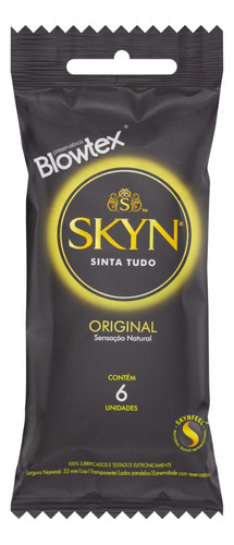 Preservativo Lubrificado Original Blowtex Skyn Pacote 6 Unidades