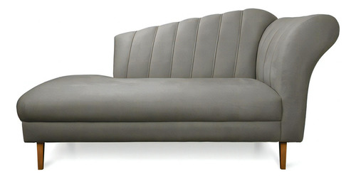 Divã Recife Suede 165 Cm Pés Chanfrado Castanho - D'rossi Cor Grafite