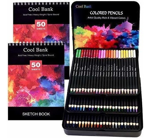 Kit De Dibujo 72 Lápices De Colores Profesionales Con Block