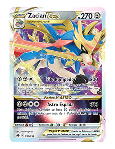 Carta De Pokemon Zacian V-astro F096/159