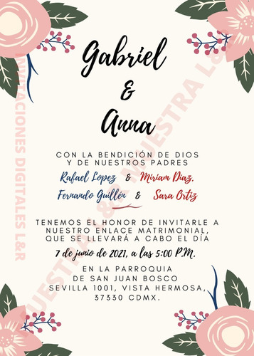 Invitación Digital Para Bodas (personalizada)