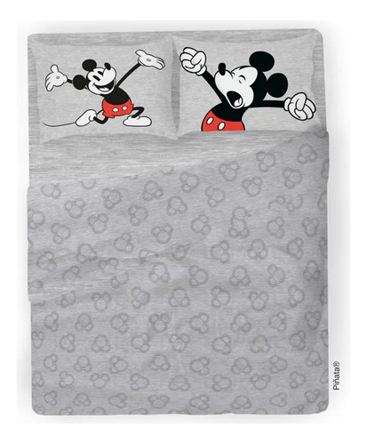 Juego Sabana Queen Size 180 H Piñata 160 X 200 X 30 Cm Color Mickey Gray