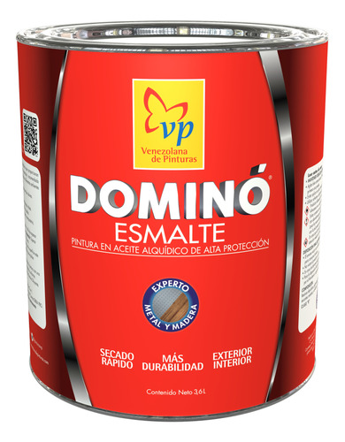 Pintura De Aceite Dominó Esmalte Blanco Mate 1/4 Galón Vp