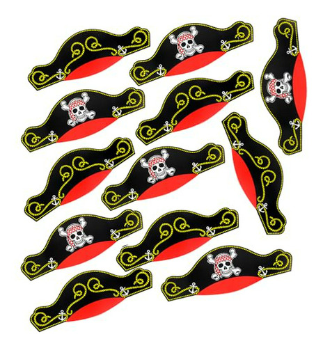 12 - Sombreros Piratas De Cartón - Nuevos Bandanas