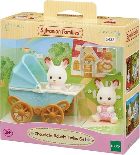 Sylvanian Gemelos Conejo Chocolate Con Cochecito 05432sy