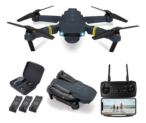 Drone E58 Con Cámara Hd Negra 2.4ghz 3 Baterías W