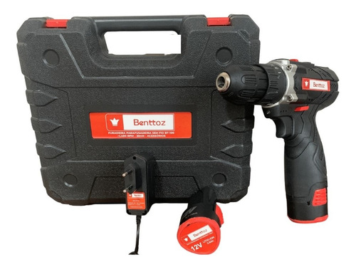 Furadeira Parafusadeira Benttoz 2 Baterias 12v + Kit C/ Bits