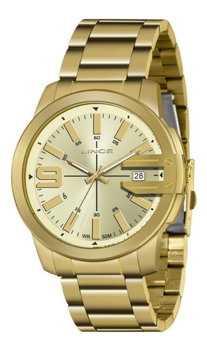 Relógio Lince Masculino Mrg4708l C2kx Casual Dourado