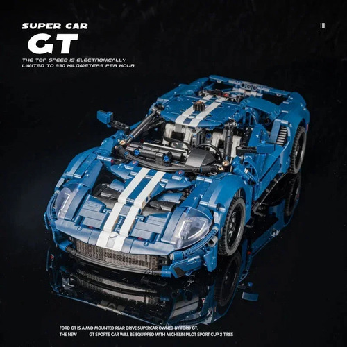 Blocos De Montar Lego Technic Ford Gt Azul 1466 Peças 1466 Fordf Gt