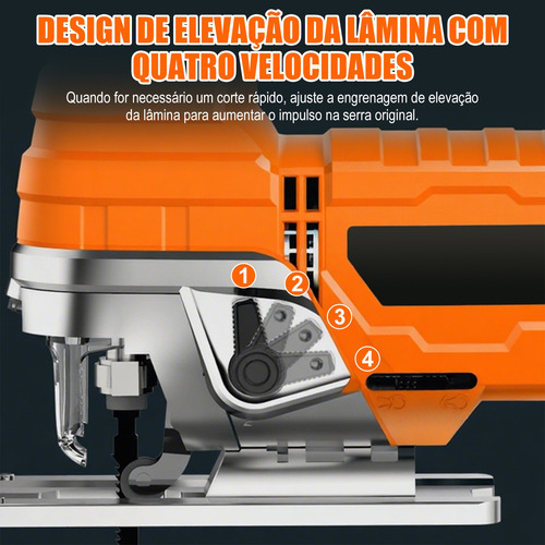 Serra Tico Tico 850w Com Laser, 6 Níveis+10 Lâminas De Serra