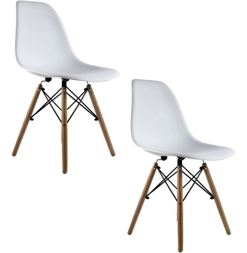 Set 2 Sillas Eames Mundo In Oslo Para Comedor Color De La Estructura De La Silla Blanco Color Del Asiento Blanco