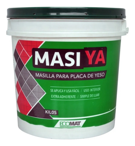 Masilla Ecomat 28 Kg Para Placas De Yeso Durlock Masiya