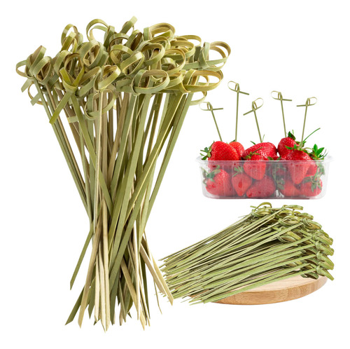 Espeto Bambu Aperitivo Decorativo Festas Nó 15cm Com 150 Uni Espeto Aperitivo Com No